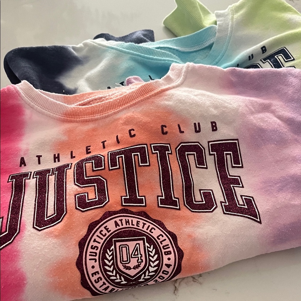 Justice Kids Tie-Dye Sweatshirt - Pink, Blue, Green